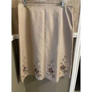Vintage Silkland Tan‎ Beaded Skirt Size